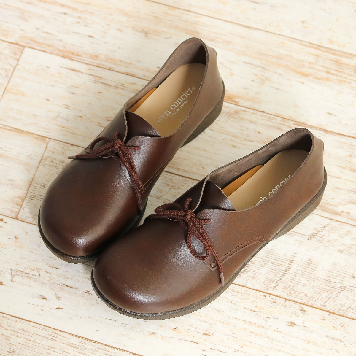 レースアップシューズ レディース 痛くない やわらか ローヒール オックスフォードシューズ オブリークトゥ 日本製 49136