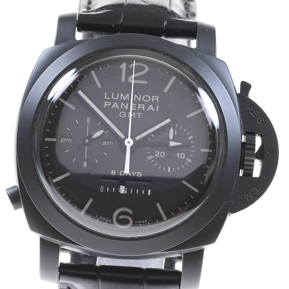 パネライ PANERAI PAM00317 ルミノール クロノ モノプルサンテ GMT 8デイズ 手巻き メンズ _837323【中古】
