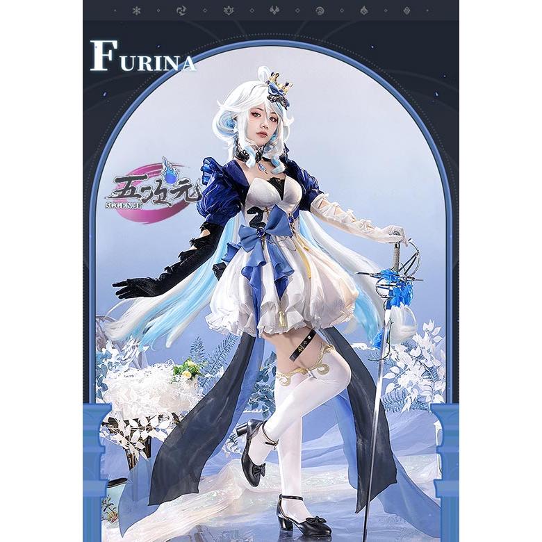 三分妄想　原神　コスプレ　フリーナ　水色アリス　同人衣装　ウィッグ　追加可