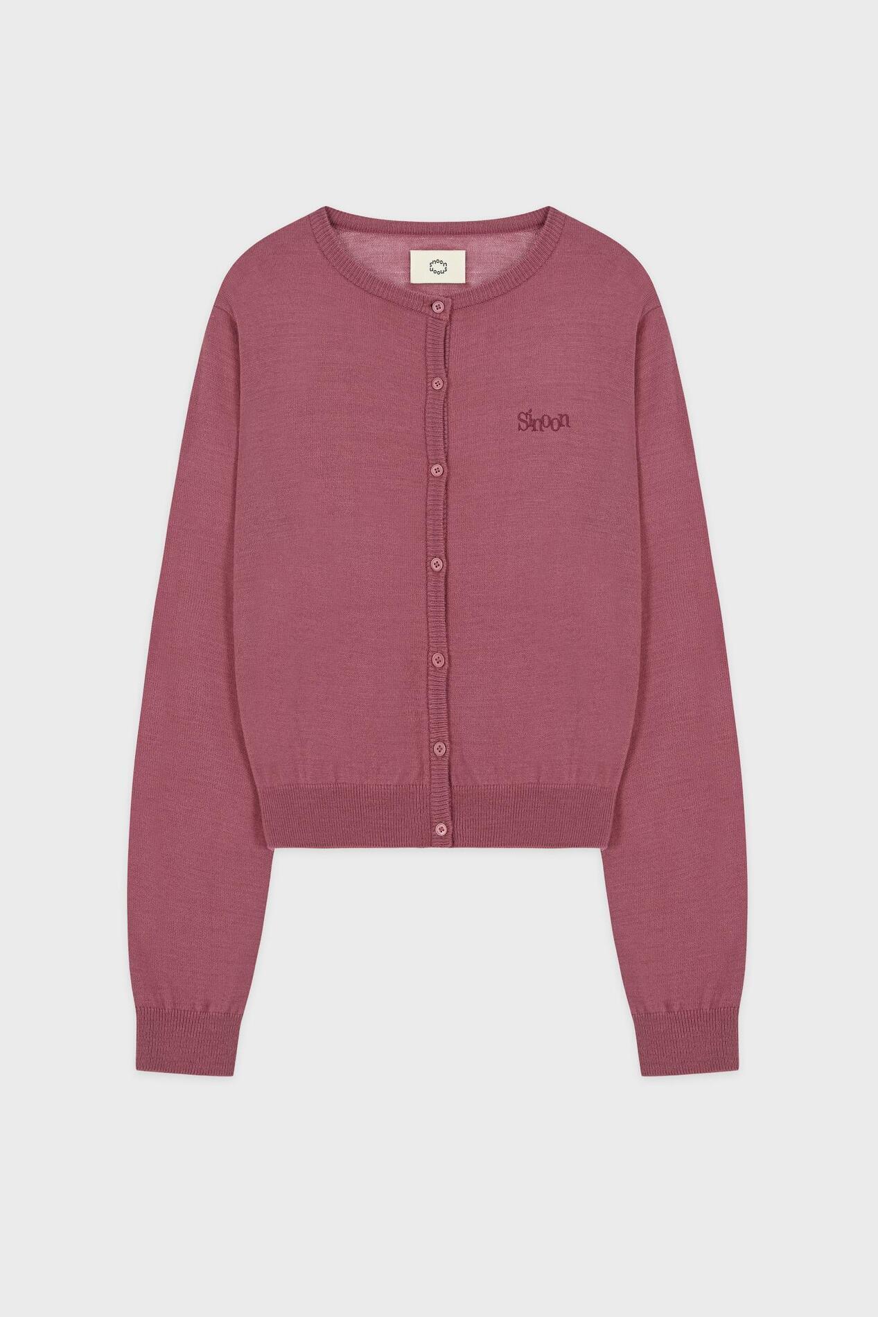 【SINOON】 SINOON LOGO CARDIGAN : ROSE