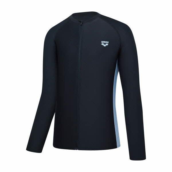 男性アクティブリラックスフィットジップアップラッシュガード(A4BM1RR49BLK)