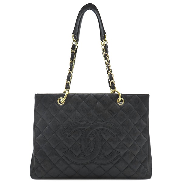 シャネル CHANEL トートバッグ マトラッセ GSTトート キャビアスキン ブラック ゴールド金具 黒 12****** 【保存袋】【中古】