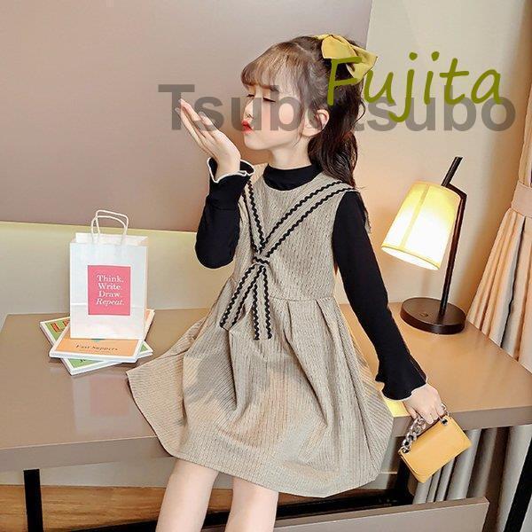 ワンピース キッズ 長袖 子供服 女の子 春秋 キッズワンピース チェック柄 長袖ワンピース 子供ドレス お姫様 ジュニア おしゃれ 可愛い カジュアル 通学着