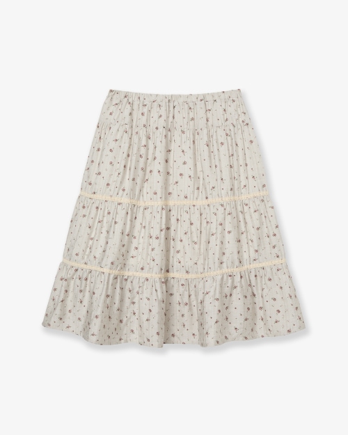 【AEAE】 PATTERN TIERED SKIRT [BEIGE] 正規品