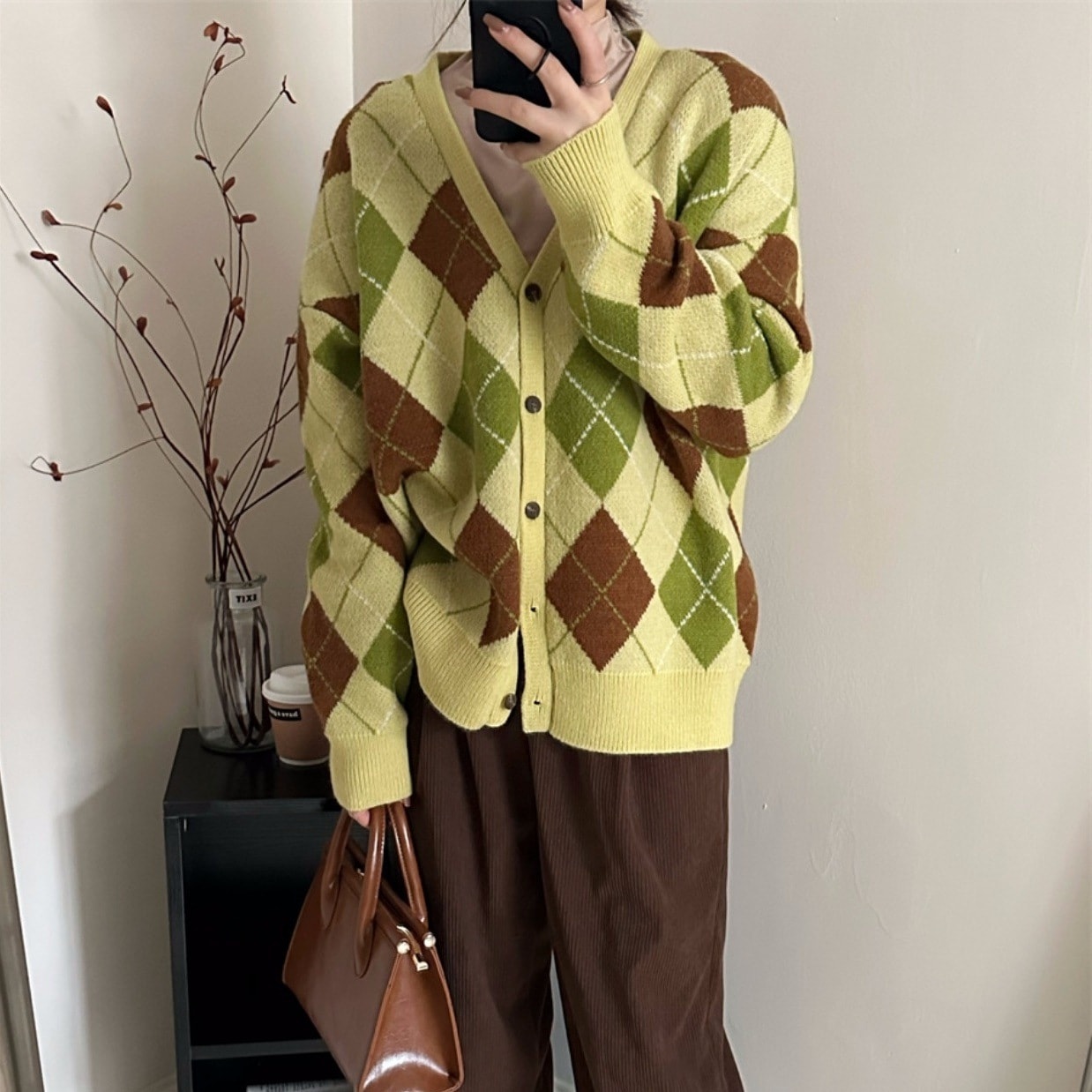 トップス レディース ニット カーディガン 韓国 長袖 オーバーサイズ Vネック シングルブレスト かわいい 大人可愛い きれいめ シンプル カジュアル 大人 上品 お洒落 大人女子 こなれ感 ラフ