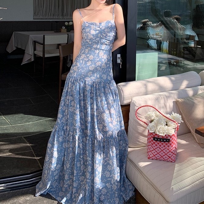 ワンピース レディース キャミソールワンピース S M L 韓国 ロングワンピース ロング丈 マキシ丈 ノースリーブ スリム バックリボン ハイウエスト かわいい 大人可愛い きれいめ エレガント 5,151円