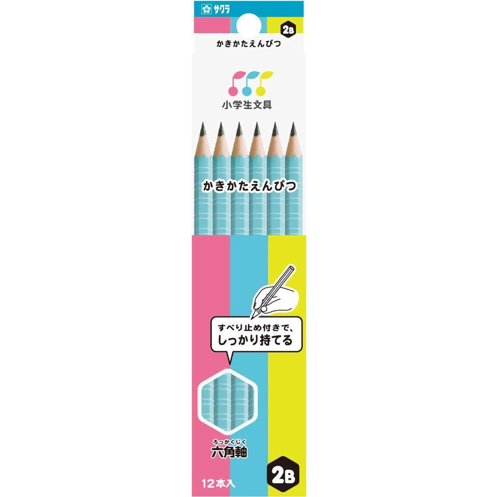 （まとめ買い）サクラクレパス 小学生文具 かきかたえんぴつ 六角 2B ブルー 12本入 G6エンピツ2B#36 [x12]