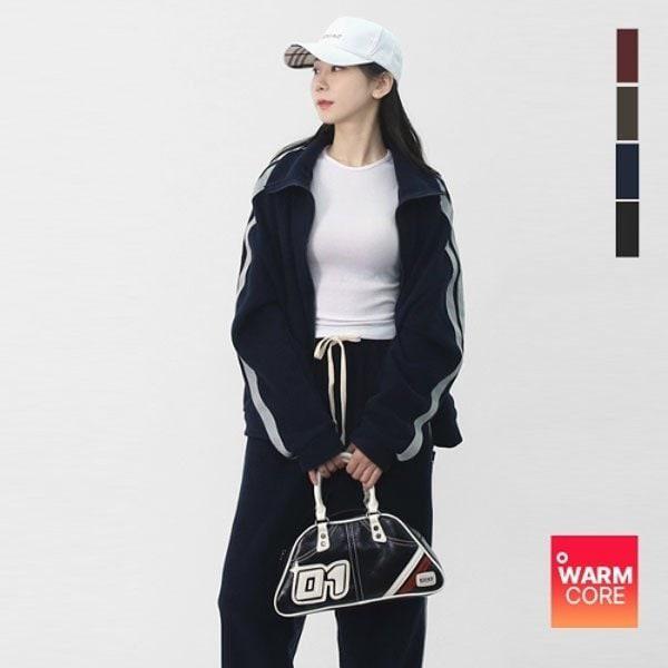 男女共用デイリーツーラインフリースジップアップストリートトラックトレーニングジップアップSRAT142