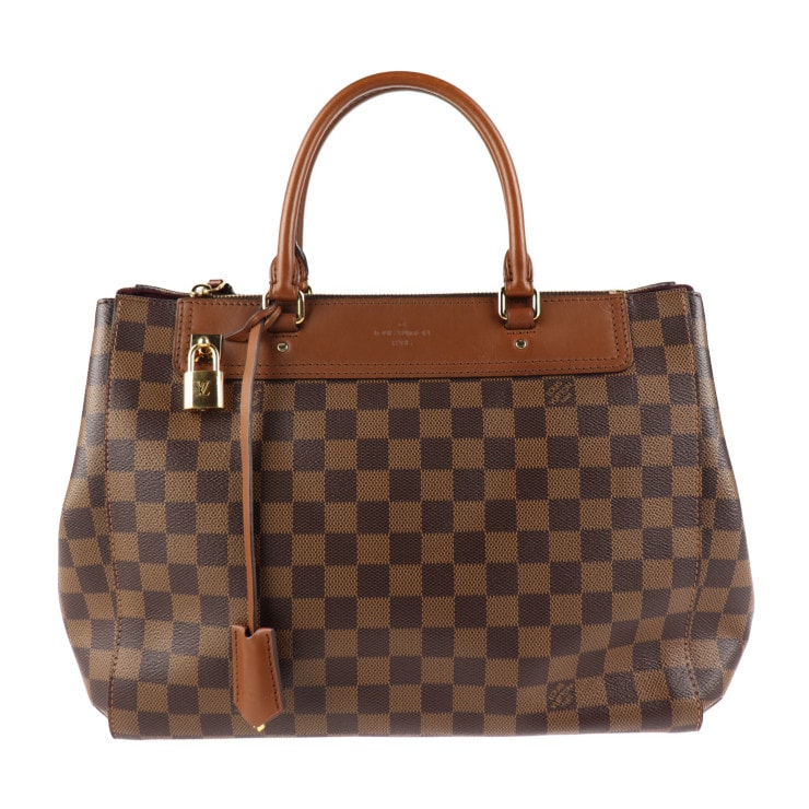 美品 LOUIS VUITTON ルイ ヴィトン ハンドバッグ N41337 グリニッジ ダミエ PVC レザー エベヌ ブラウン 2WAY ショルダーバッグ ビトン 本物保証 中古