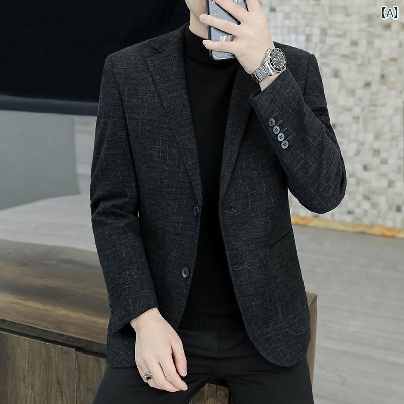 スーツ　ジャケット　カジュアル 恒 元 祥 メンズスーツ ビジネス カジュアル 小さい スーツ 2025 春秋 シングル 大きいサイズ ドレス ジャケット