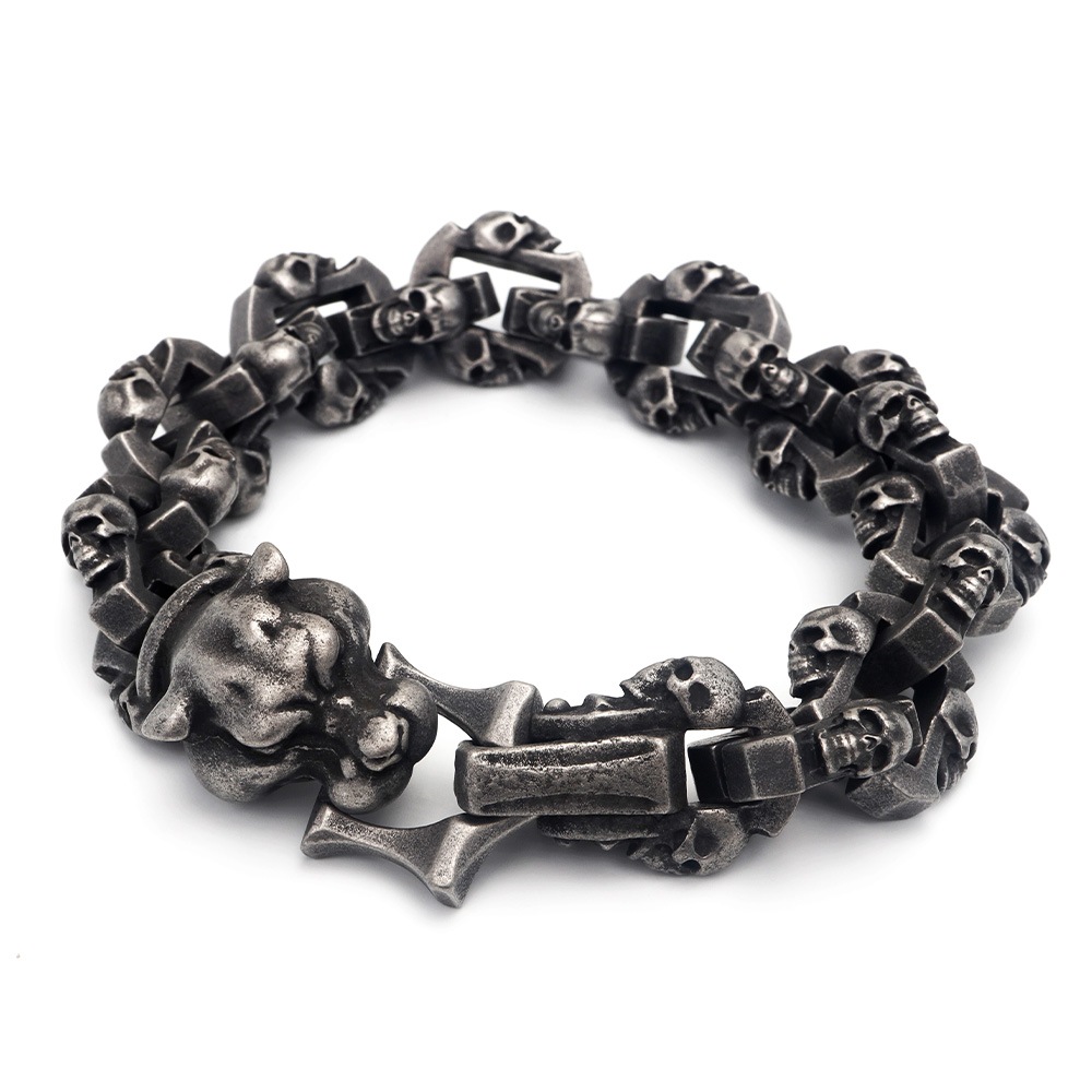 ステンレス ヒョウモチーフブレスレット [b575]