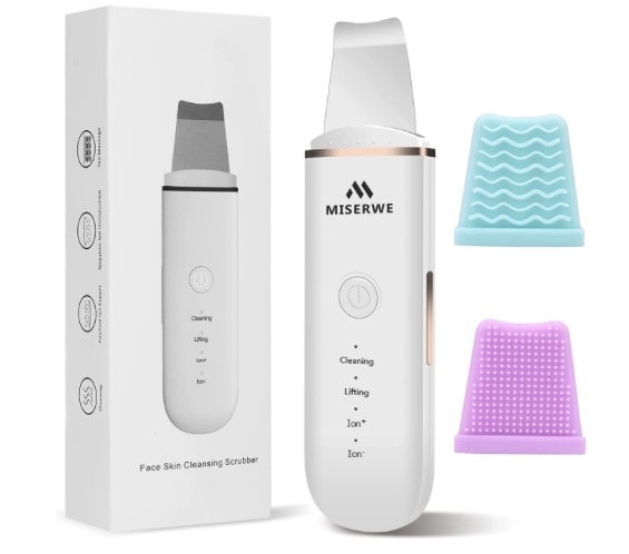 【Skin Scrubber 角質毛穴クリーナー】 4つのモード付き ディープクレンジング用 スパチュラシリコンケース付き