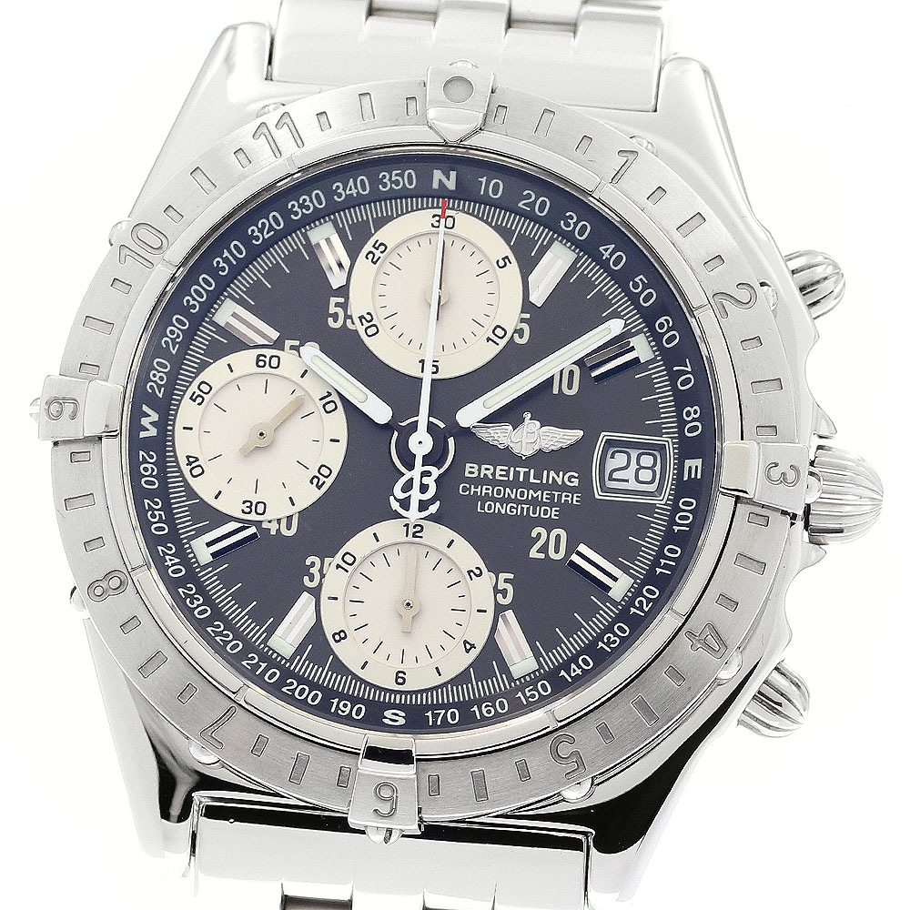 ブライトリング BREITLING A20348 クロノマット ロンジチュード GMT デイト 自動巻き メンズ 良品 保証書付き_913421【中古】