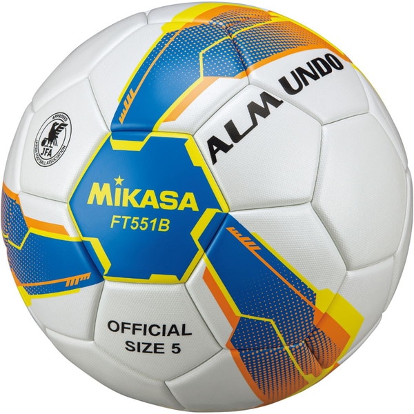 ミカサ MIKASA サッカー5号貼り 検定球 青 黄 FT551B-BLY サッカー ボール FT551BBLY
