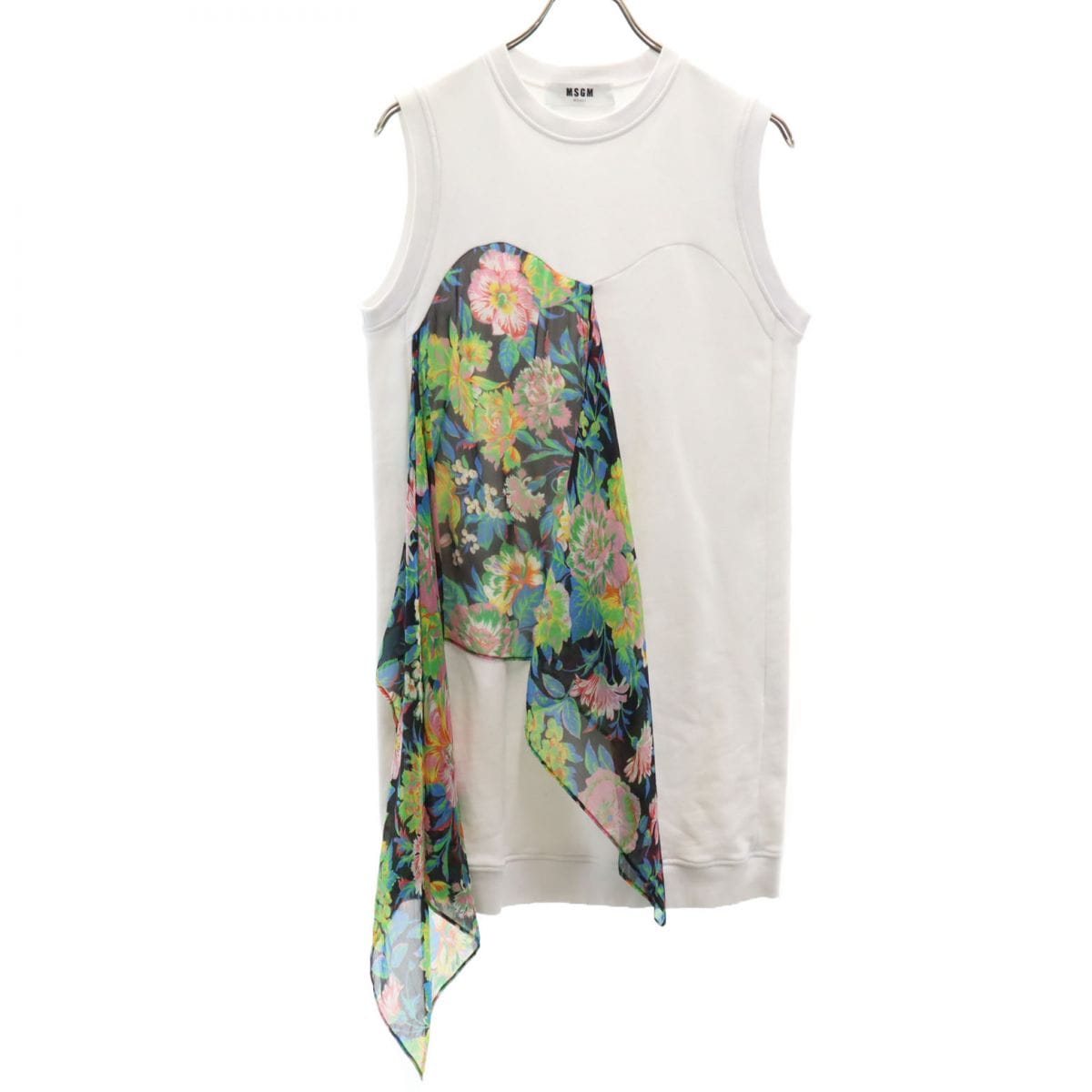 イタリア製 ノースリーブ 膝丈ワンピース XS ホワイト レディース