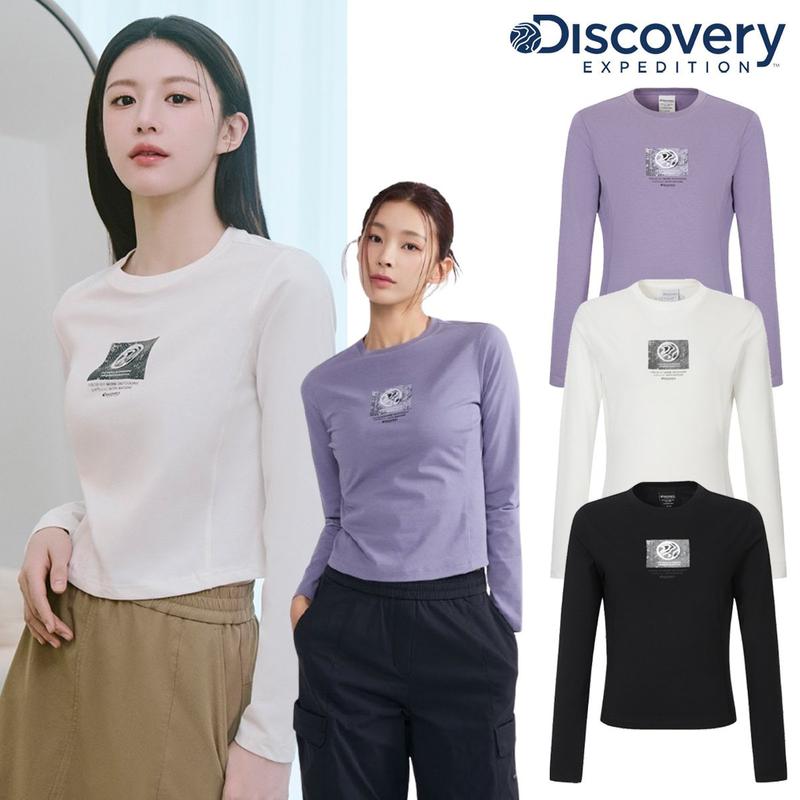 [25F/W] DWRL41054 コ・ユンジョン着用 春秋用 女性 グラフィック スリムフィット 長袖Tシャツ ラウンドTシャツ