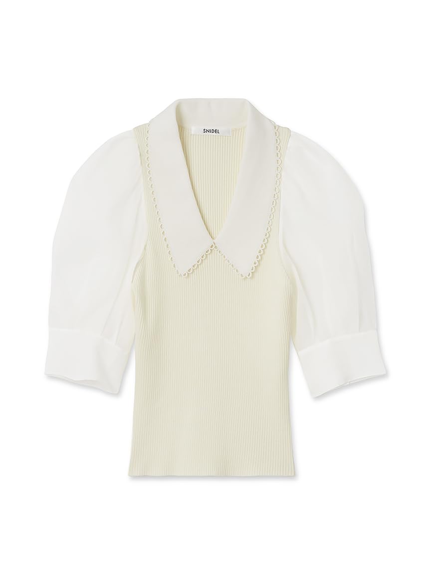 [スナイデル] Sustaina襟付きシアーニットプルオーバー SWNT252035 レディース OWHT