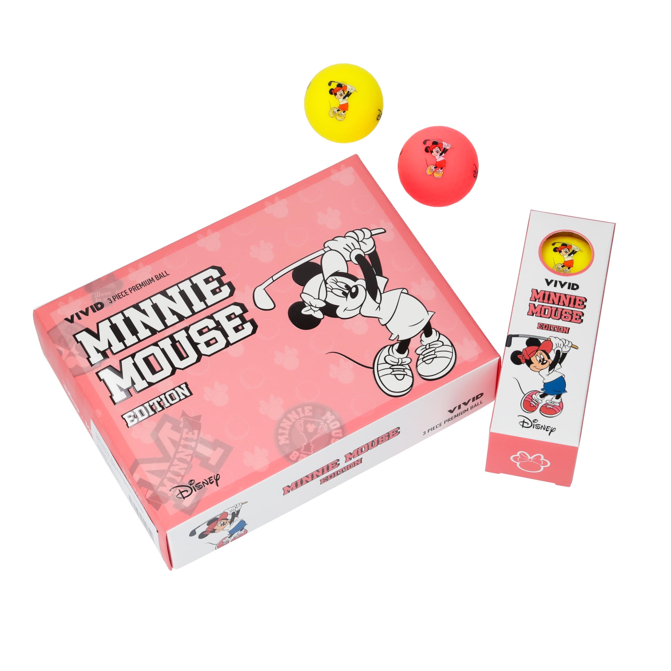 Qoo10最安値挑戦 ボルビック(Volvik)ゴルフボール DISNEY MINNIE GOLF ダースパック ピンク・イエロー 2024モデル 1ダース(12個入り) 正規品