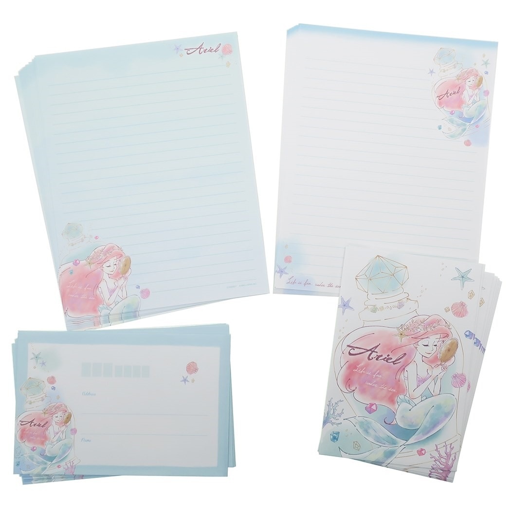 Qoo10] リトルマーメイド アリエル レターセット : 文具
