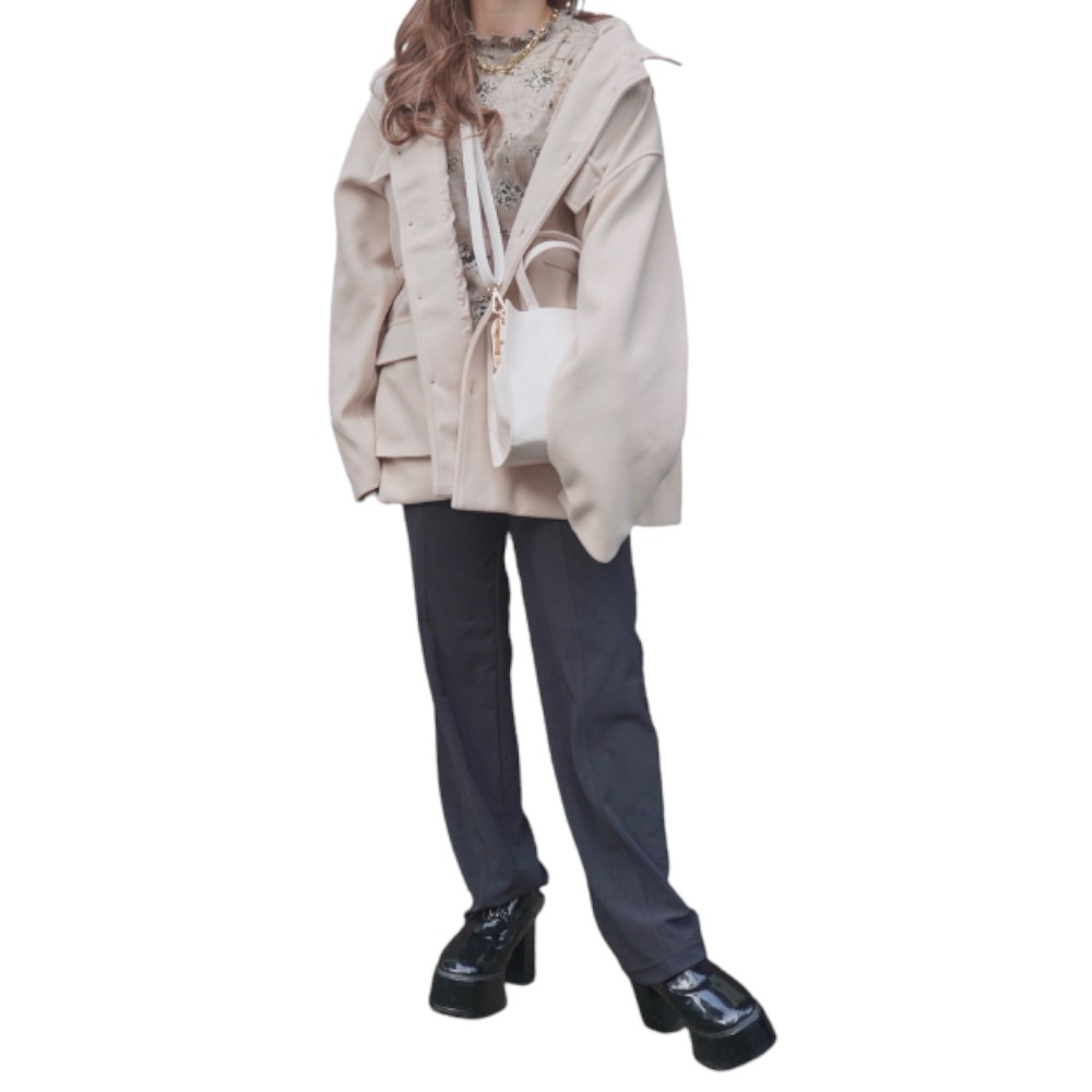 Wool Touch Oversized BDU Jacket (ivory) A,D,G レディース アウター 7,121円