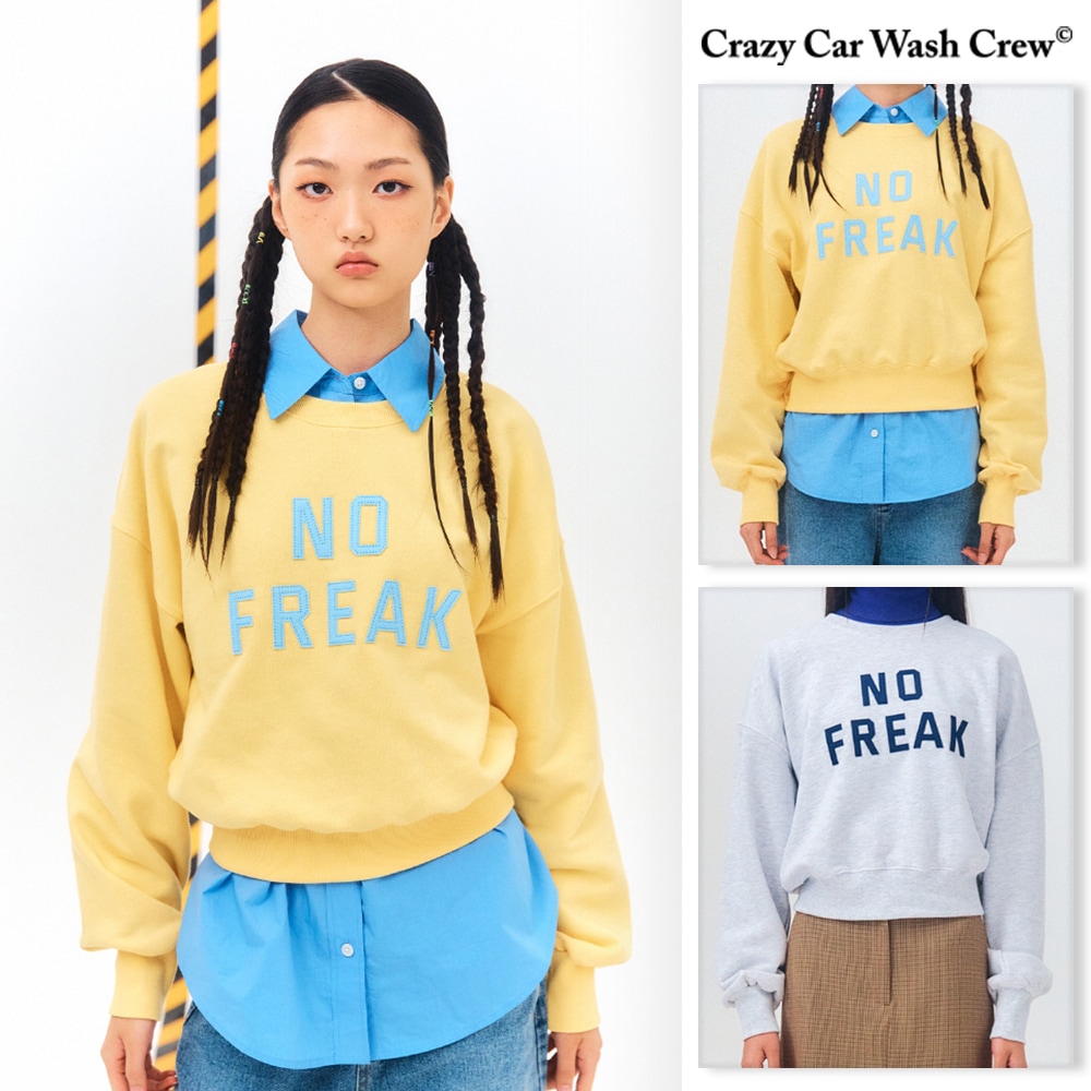 [Crazy Car Wash Crew] NO FREAK CROP SWEATSHIRTS