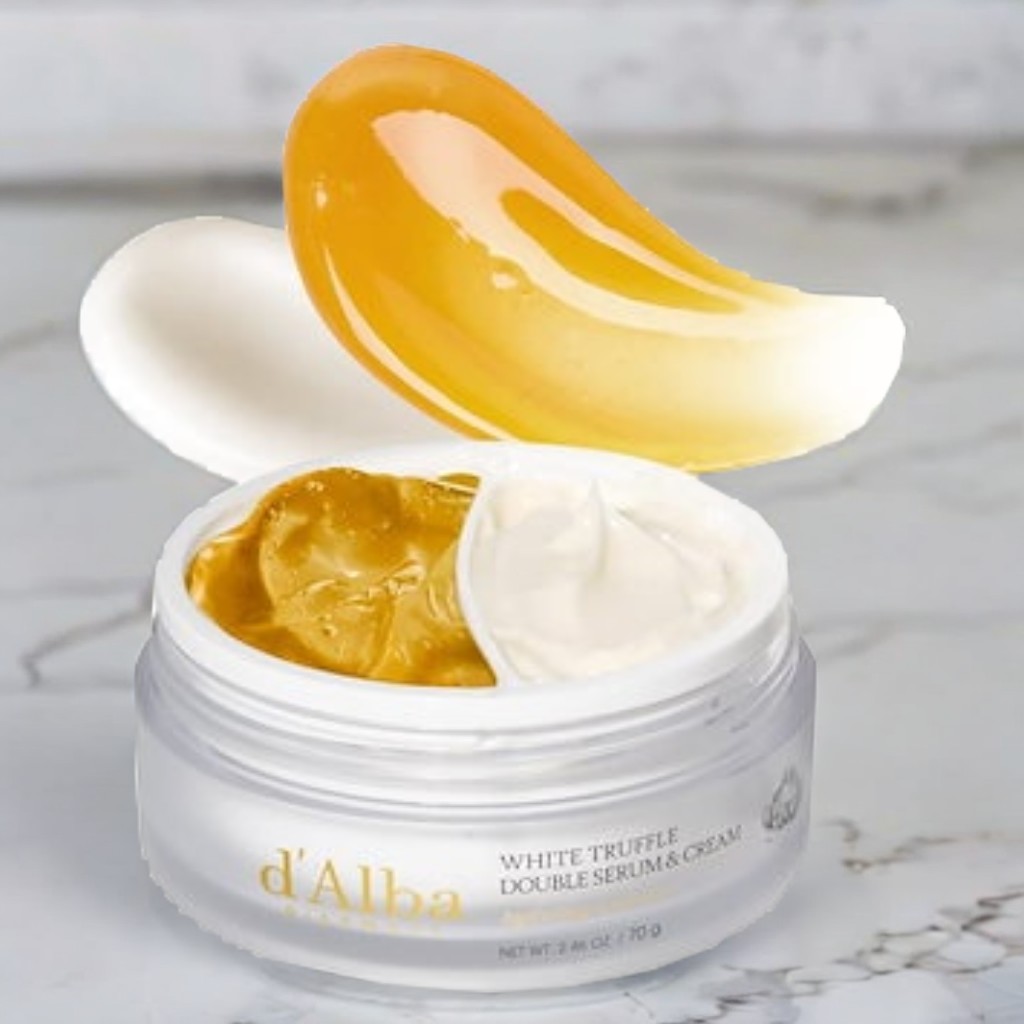 ダルバ(dAlba) ホワイトトリュフ ダブル セラムアンドクリーム 70ｇ 保湿ケア セラム クリーム ナイトクリーム ベタつかない ツヤ肌 乾燥肌 弾力 フェイス ヴィーガン