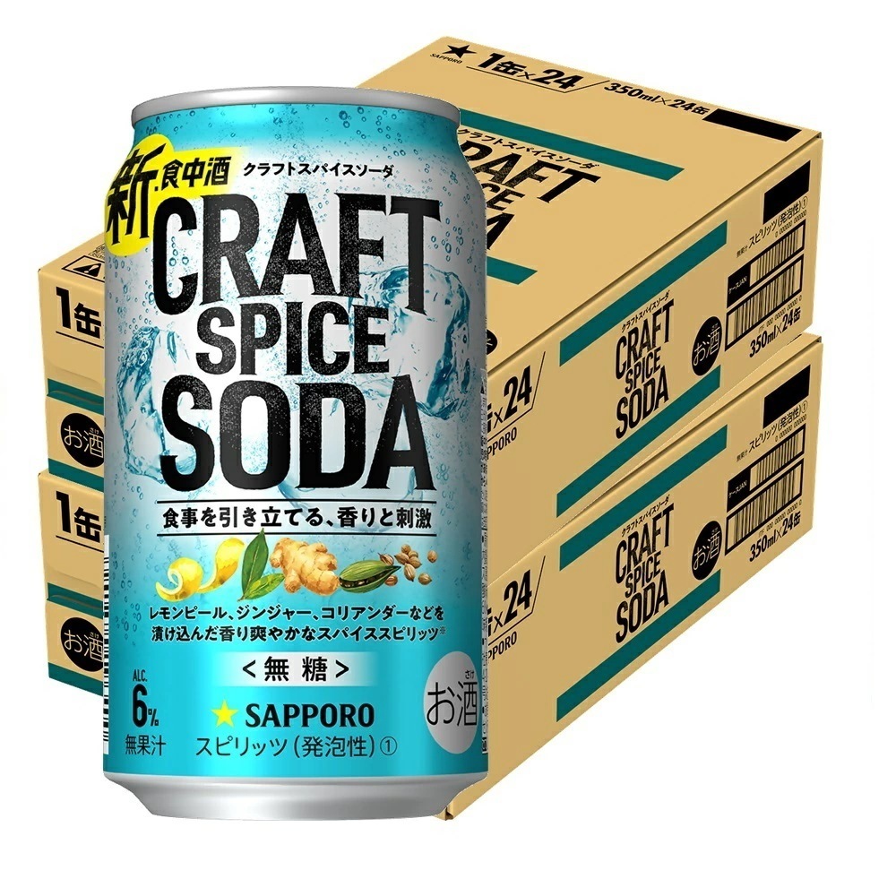 【送料無料】サッポロ クラフトスパイス ソーダ 350ml2ケース/48本【北海道沖縄県東北四国九州地方は必ず送料がかかります】