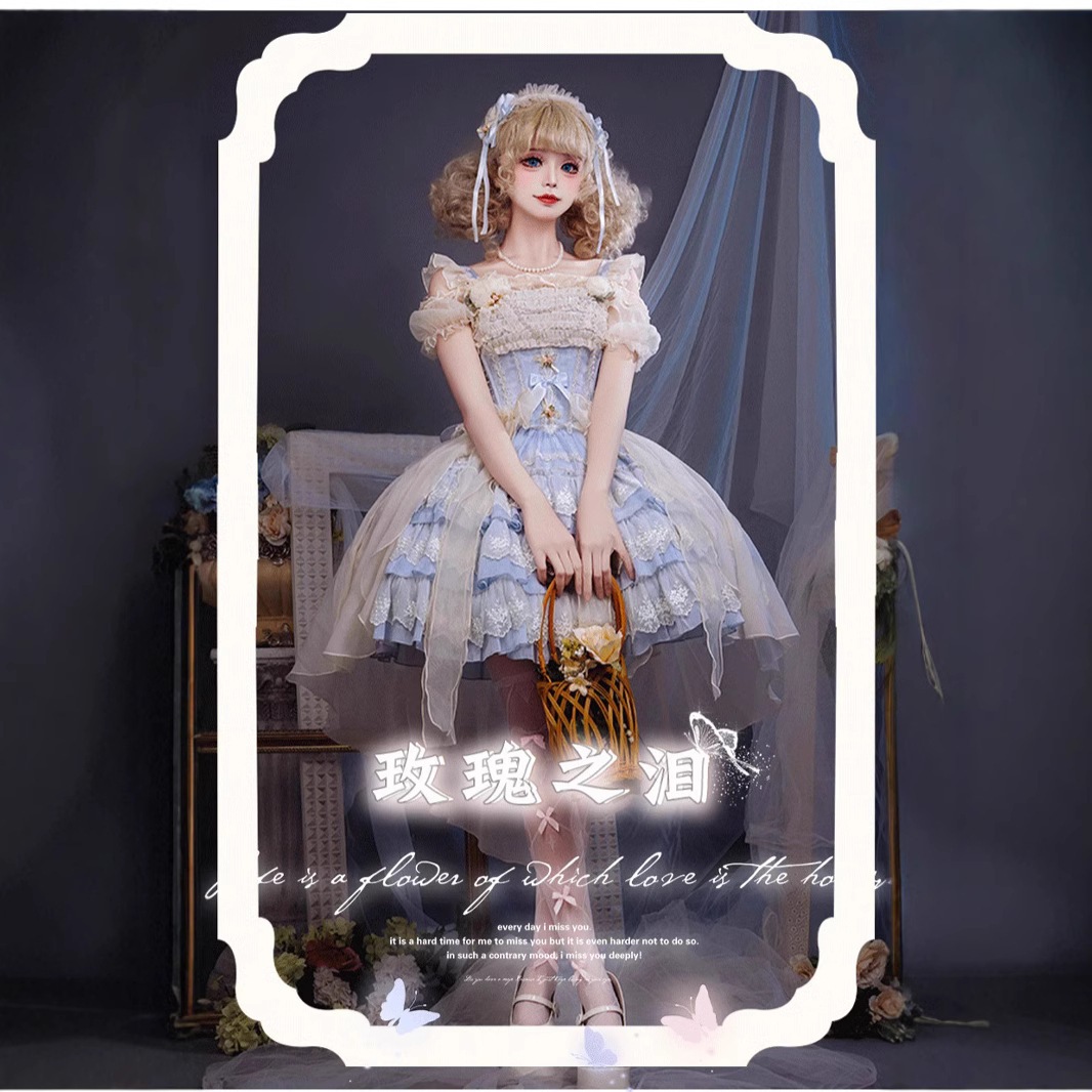 ローズティアーズロリータドッグショートバレエスタイルLoスカートドレスJSKロリータ