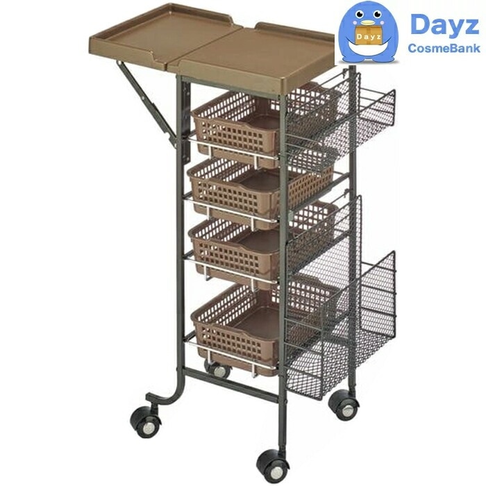 C-196 カウンターワゴン　ブラウン　キャスター付き　　サロンワゴン　　メーカー直送品 納期要確認 / キャンセル返品不可商品　　RB