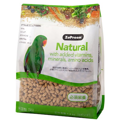 他サイト： ズプリーム　ナチュラル　ＭＬ　パロット・コニュア用　３ｌｂ（約１．４ｋｇ）　ＣＲＣ55―20―20―10―00の商品画像
