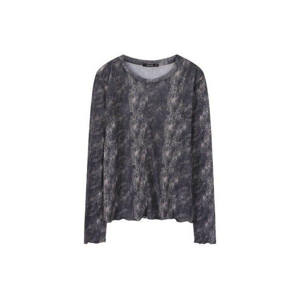 女性スリムフィットメッシュレイヤード長袖Tシャツ_DJ