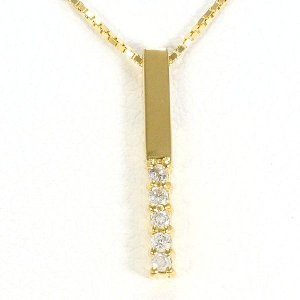 18K YG ネックレス ダイヤ 0.05 総重量約1.6g 約39cm ジュエリー 中古