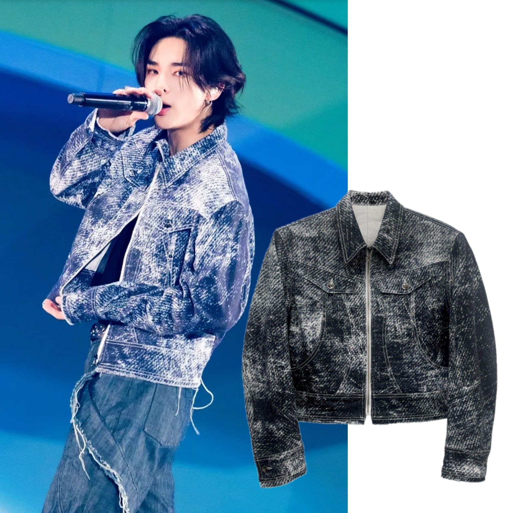 BLR [ストレイキッズ HYUNJIN 着用] DENIM PRINTED JACKET