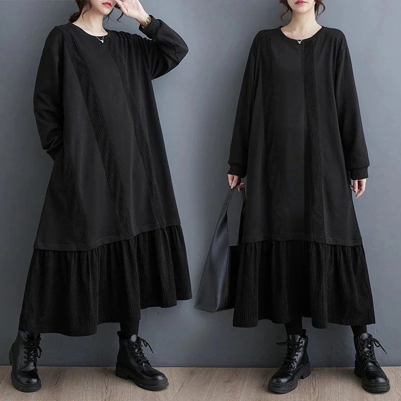 春夏 ワンピース 通勤 着痩せ コーデュロイ ロングワンピース 高級感 ワンピース レディース30%制限 5,821円