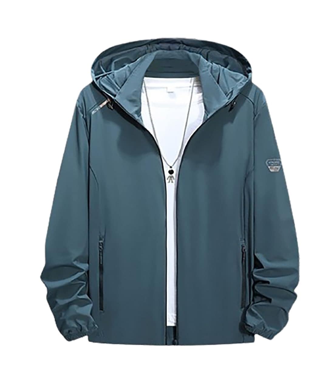 [エムシング] 4色展開 メンズ ウインドブレーカー ゴルフウェア パーカー フード付き UVカット 接触冷感 長袖 防風 春 秋 冬 大きめ おおきめ ゆったり おしゃれ オシャレ ヒップホップ 登