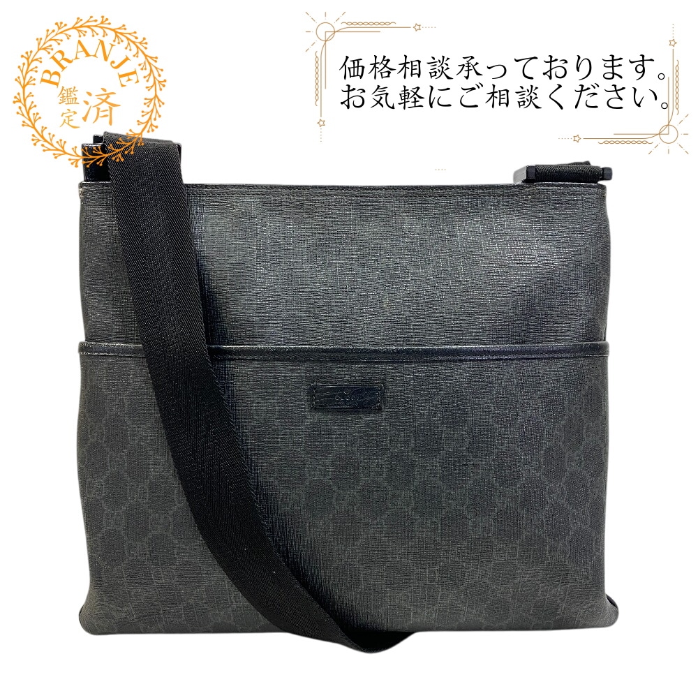 162904 ショルダーバッグ GG GGスプリームキャンバス ショルダーバッグ ブラック ブランド