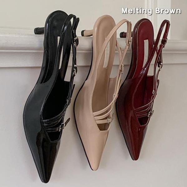 女性スリングバックシューズ レディースサンダルヒール k68