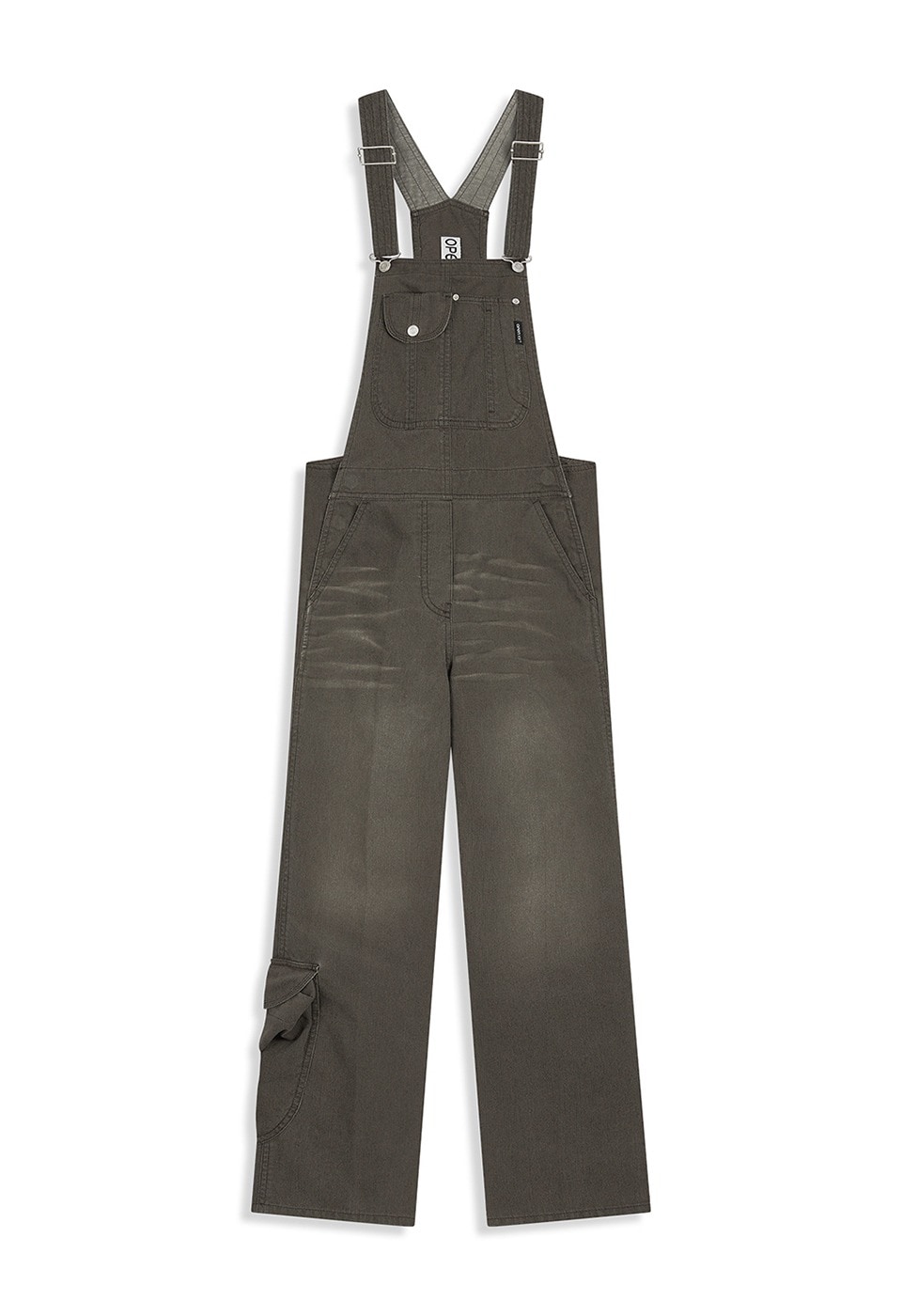 【OPEN Yy】 26SS CARGO POCKET DENIM OVERALLS : BROWN