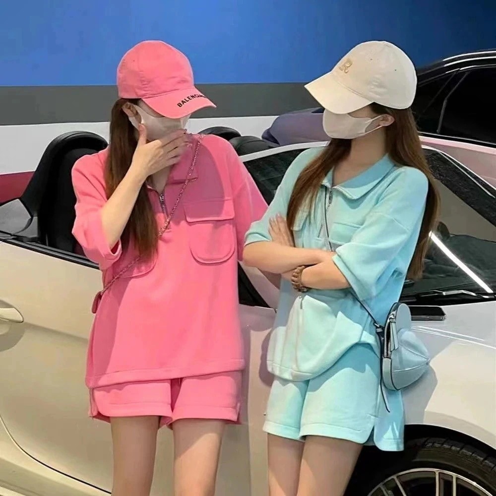 クリスマス涼しく楽ちんセットアップ ファッション上下2点セットスウェット カジュアル上下セット セットアップ レディース 半袖シャツ 短パン Tシャツロゴ パンツ 夏 かわいい ゆったり