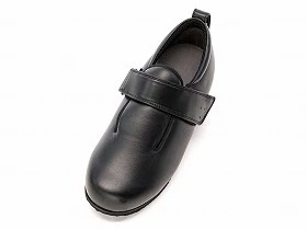 徳武産業 あゆみシューズ 介護靴 外出用 ダブルマジックIII 合皮 外出用 9E 黒 片足/左Lサイズ 7046