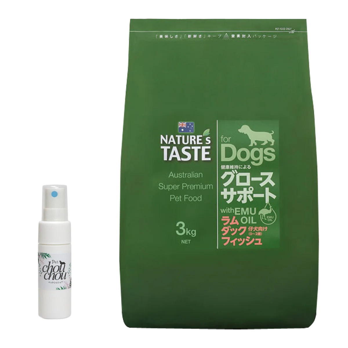グロースサポート ラム＆ダック＆フィッシュ 3kg【虫除けスプレー25ml 付き 犬用】