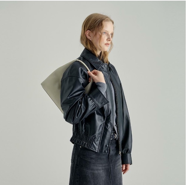 【MARGESHERWOOD】 HOBO SHOULDER : CREAM BEIGE CRINKLE