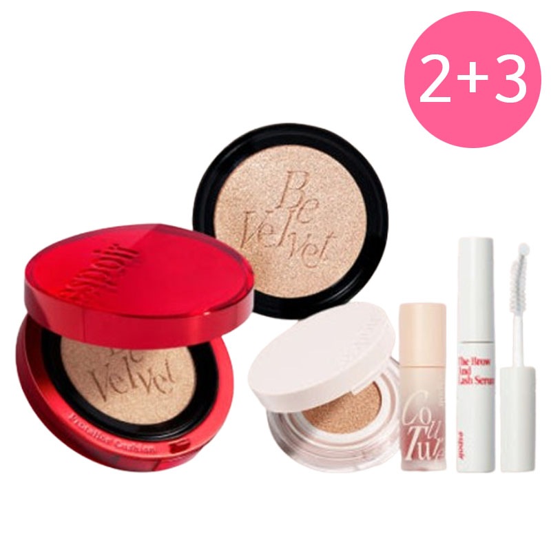 [2+3] ゴッドウォールカバー超密着プロテーラー ビベルベットカバー クッション ニュークラス SPF34 PA++ (本品+リフィル)+ プレゼント贈呈 : 色調 ミニ 3点SET