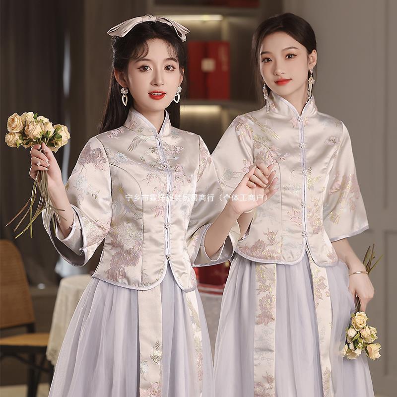 【2枚購入で 3oo円OFF】花嫁介添人スーツ2025レトロスリムの大規模な姉妹グループ ドレス卒業秋と冬の女性