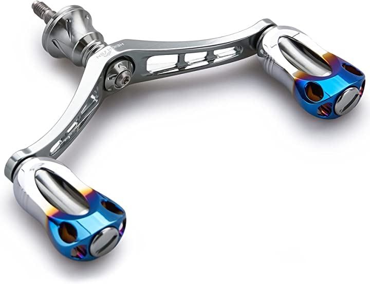 92mm リール ハンドル 22mm ノブ 搭載 シマノ ダイワ 通用 スピニングリール用 Aurora Series 576(ガンメタル)