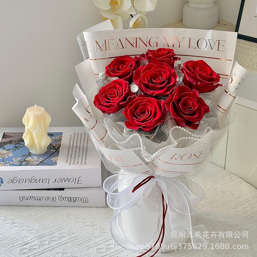 独占販売卒業シーズン贈り物 プリザーブドフラワー バラ 花束 彼女 恋人へ バレンタインデー 赤バラ 高級感漂う雲南プリザーブドフラワー花束2つの方がお得です