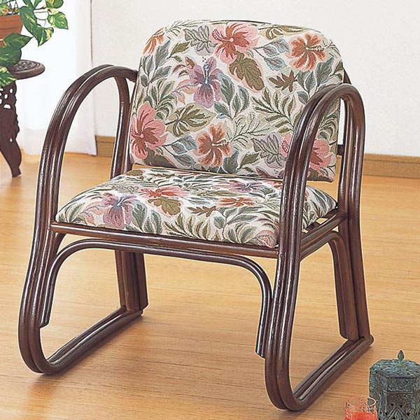 座椅子 ラタンチェア ロータイプ 籐家具 座面高35cm