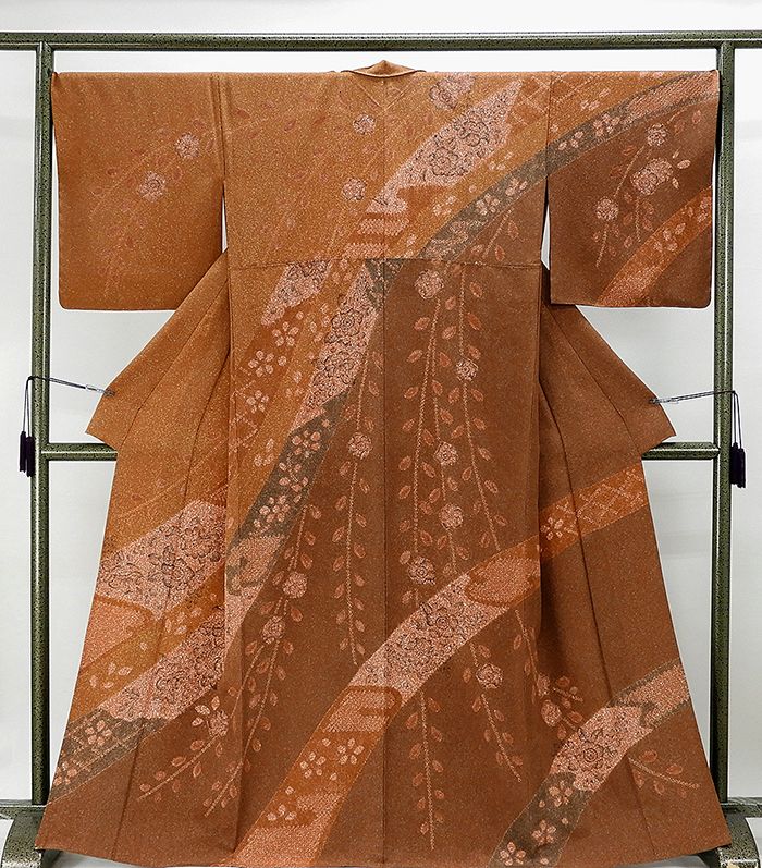 単衣 訪問着 新品仕立済 正絹 単衣 辻が花模様 訪問着 新品 仕立て上がり 着物