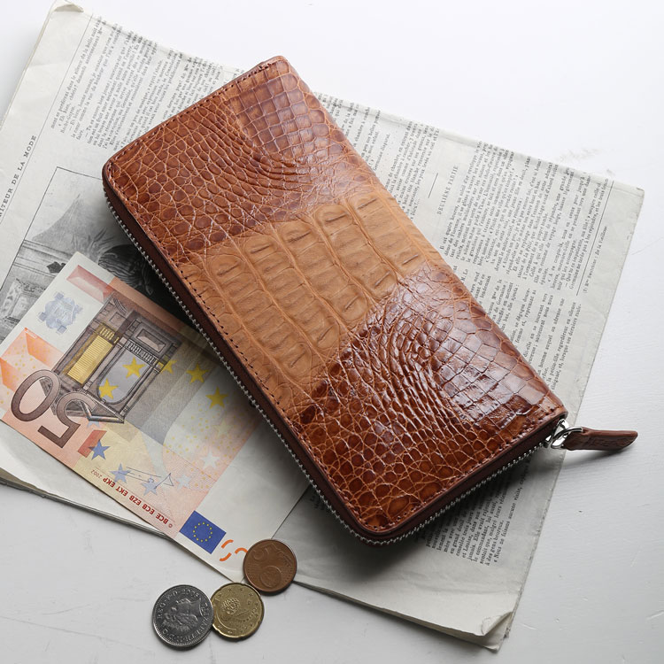 カイマンレザーラウンドファスナー長財布 ネコポス対応