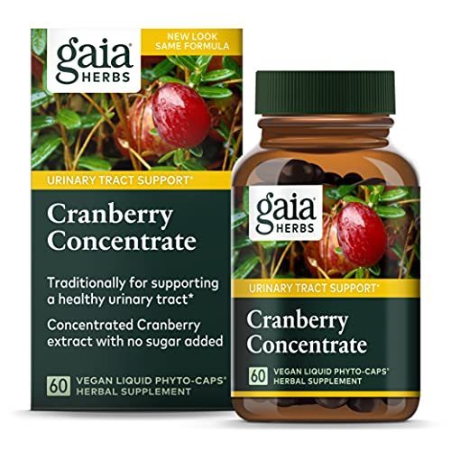 魅力の 60 ビーガン液体カプセル クランベリー濃縮物 Herbs Gaia カウント C 尿路の健康をサポート - ビタミン類